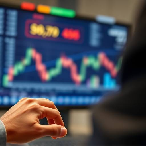 Close-up of a person using a financial trading terminal
