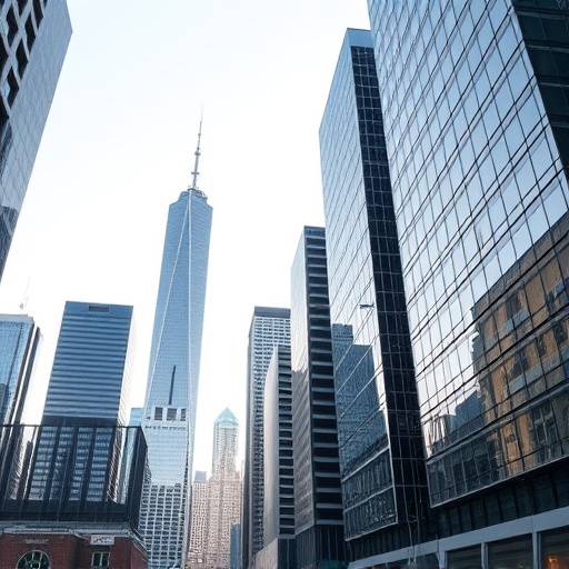 North American cityscape with modern architecture.