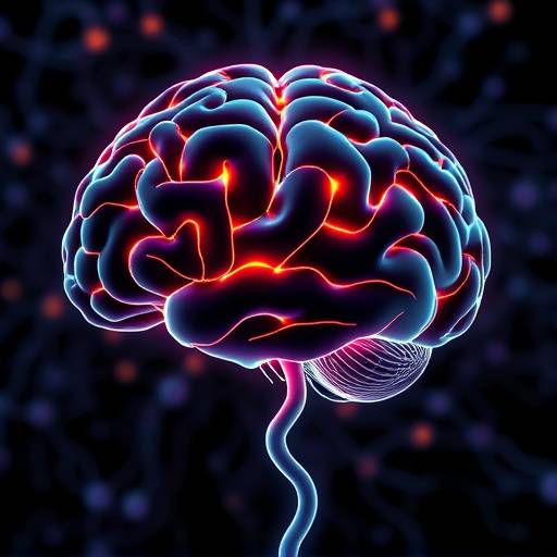 Stylized representation of neural pathways in the human brain.